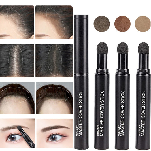 Waterproof Hair Shadow Powder Makeup Hairline Dye Contour Stick Hair Root Edge Cover Natural Hairline Eyebrow Filling Pen 1PCS