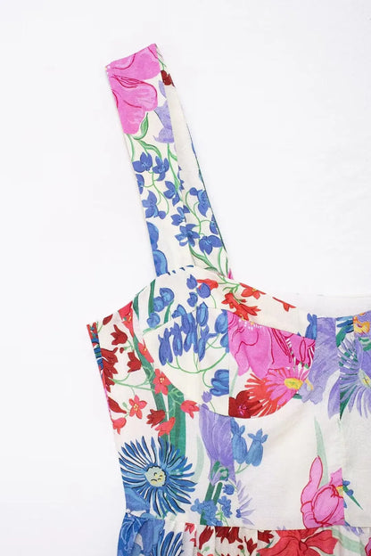 qgtao 2024 Women’s Flower Print Dress Dresses on Sale Clearance Sexy Costume Long Robe Femme Elegant Fashion Summer Party