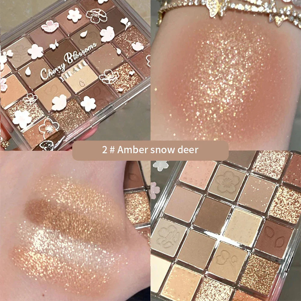 qgtao Pearlescent Eyeshadow Palette Long-lasting Waterproof Matte Glitter Easy To Wear Earth Eyeshadow Powder Eyes Makeup Comestic