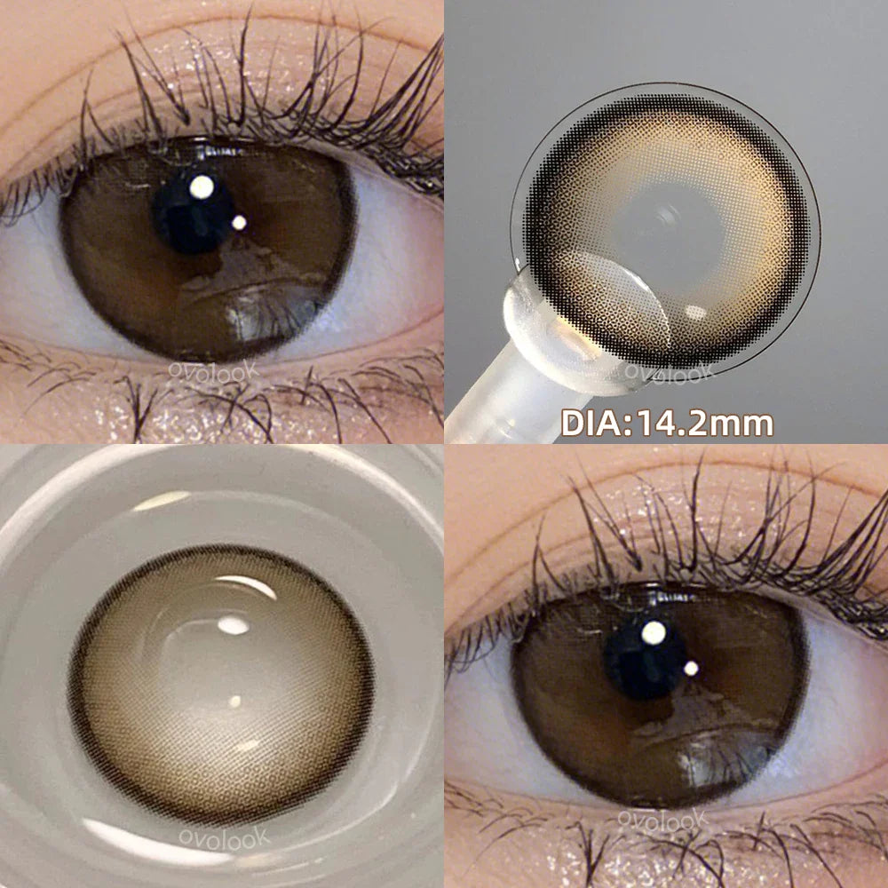 qgtao 2PCS/Pair Free Delivery Colored Contact Lenses Myopia Prescription Lens Natural Pupils Color Lenses Blue Brown Lens