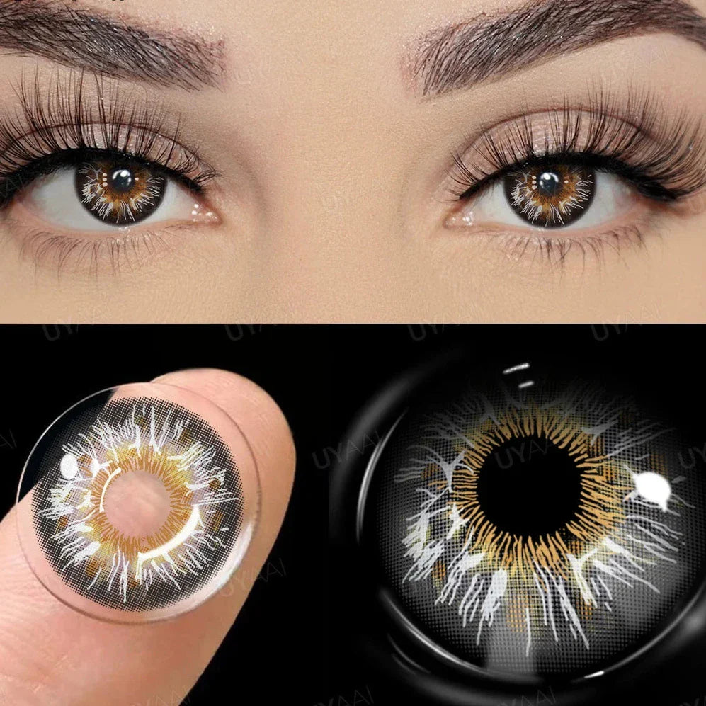 qgtao -0.75 to -6.00 Natural Graduation Colored Eyes Lenses with Degree Colored Contact Lenses with Diopters Gray Colored Pupils