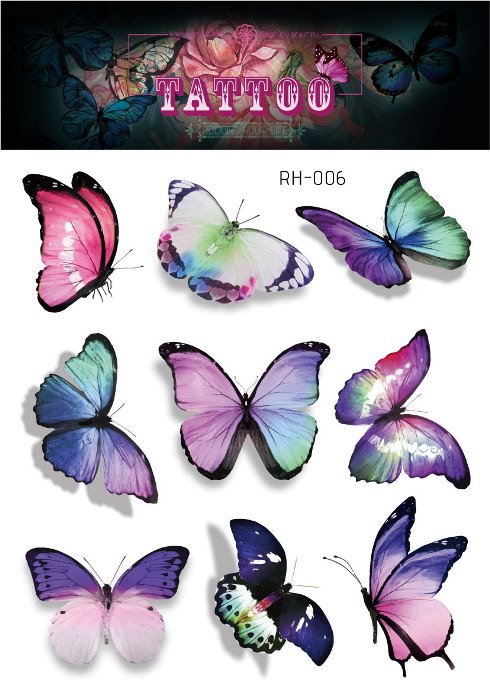 Fairy Butterfly Wings Shiny Tattoo Sticker Waterproof Eyes Face Hand Body Art Fake Tattoos Women Makeup Dance Music Festival