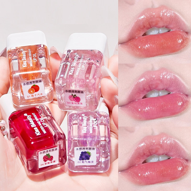 Water Lip Mirror Water Lip Gloss Lip Glaze Transparent Glass Lip Oil Waterproof Liquid Lipstick Nude Brown Clear Tint Makeup