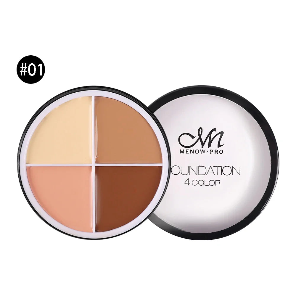 qgtao 4 Colors Concealer Makeup Palette Waterproof Moisturizing Coverage Dark Circle Face Contour Bronzer Foundation Cream Cosmetic