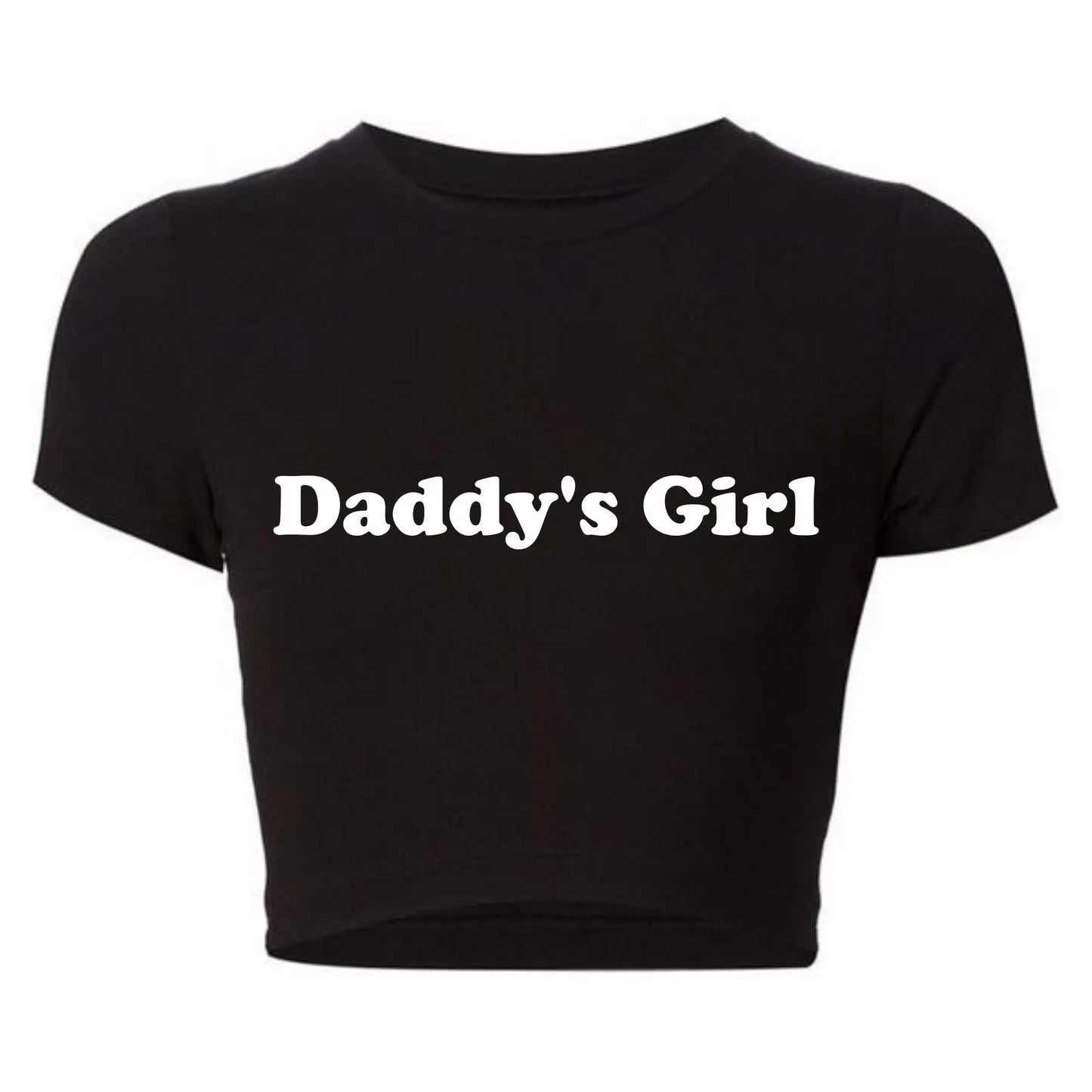 Daddy's Girl Funny Letters Print Women Cropped Top Harajuku Kawaii Clothes 2000s Grunge T Shirt Baby Tee Tshirt Dropshipping