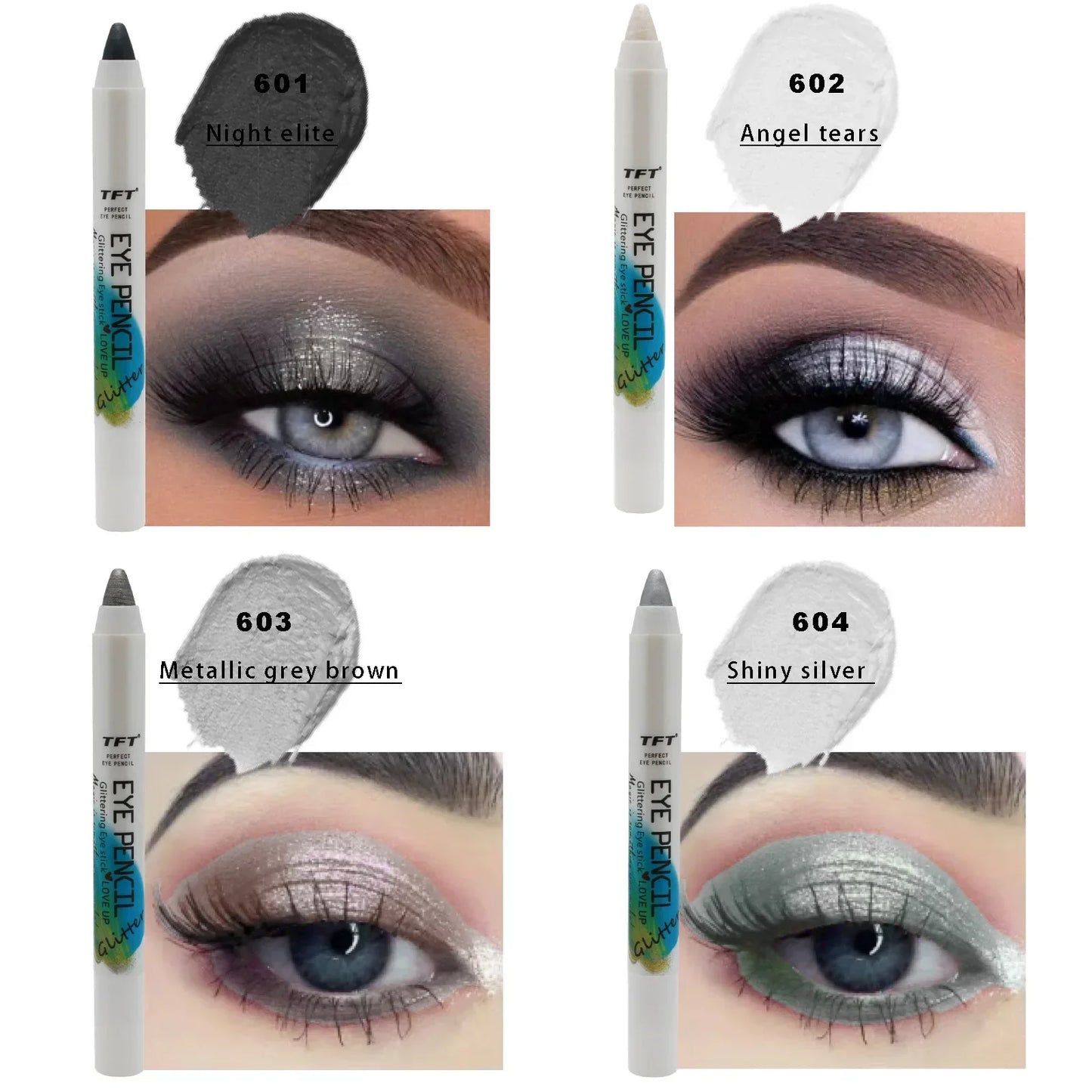 qgtao Pearlescent Eyeshadow Pencil Glitter Silkworm Liner Pen Highlighter Long Lasting Matte Eye Shadow Stick Eyes Makeup Cosmetics