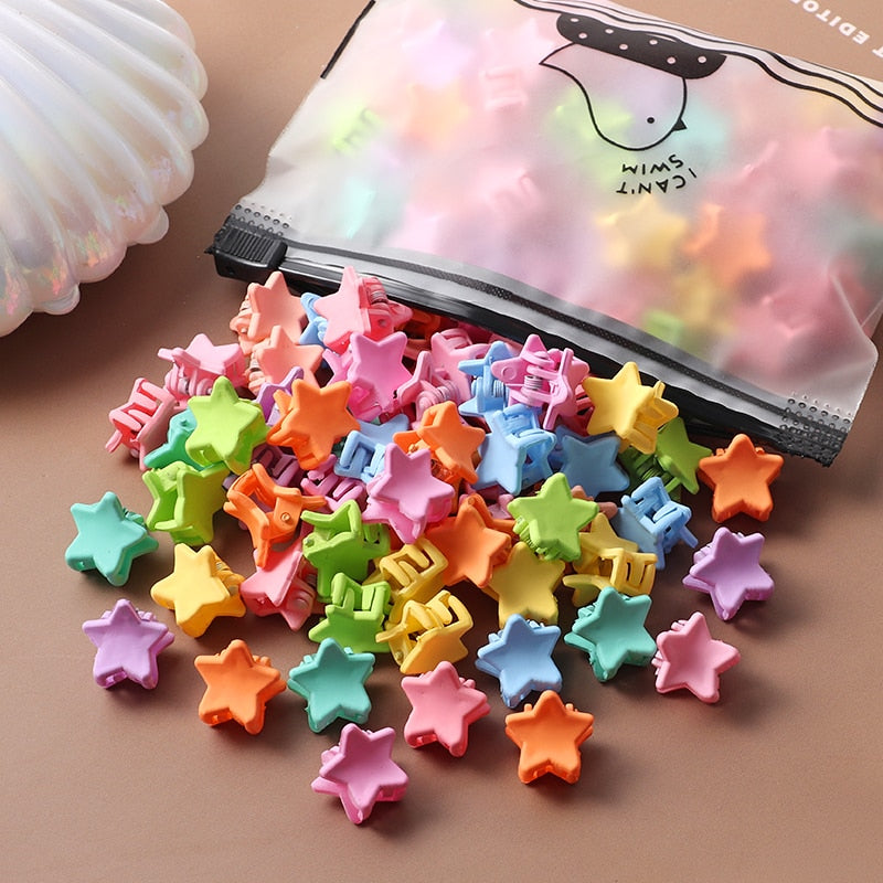 40Pcs Girls Cute Colorful Hair Clips Flower Star Crown Small Hair Claws Kids Sweet Hairpin Cartoons Fashion Hair Accessories