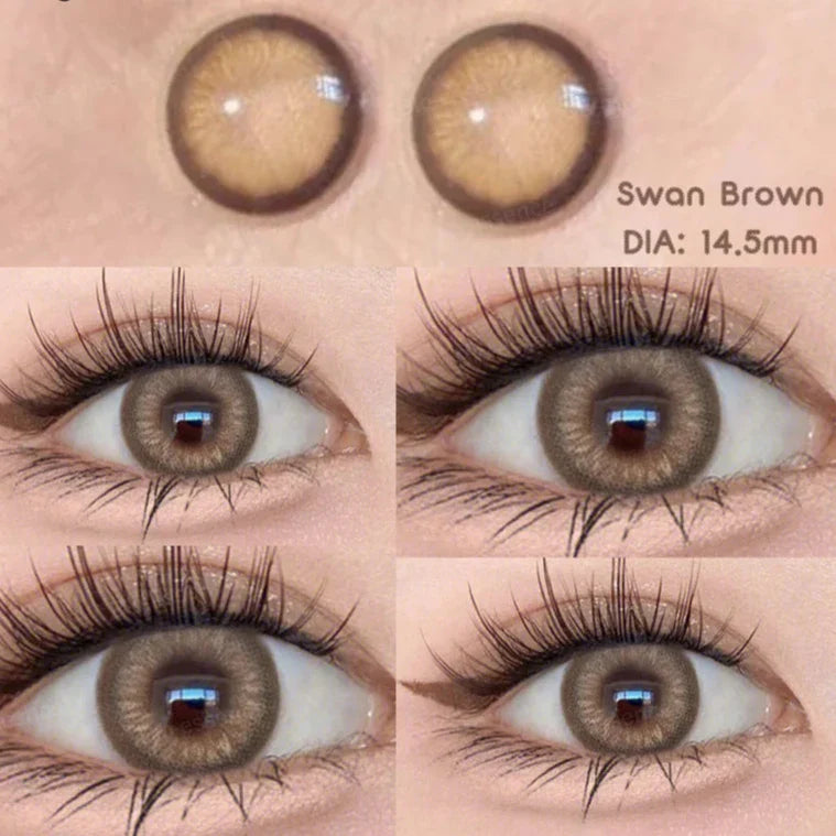 qgtao  1Pair Natural Colored Contact Lenses for Eyes with Degree Brown Lenses Fog Pearl Lens Korean Lenses Lenses Eye Color