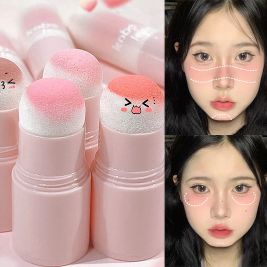 qgtao Matte Cheek Blush Stick Natural Peach Blush Eyeshadow Powder Multi-purpose Eyes&lips Blusher Face Contouring Makeup Cosmetics