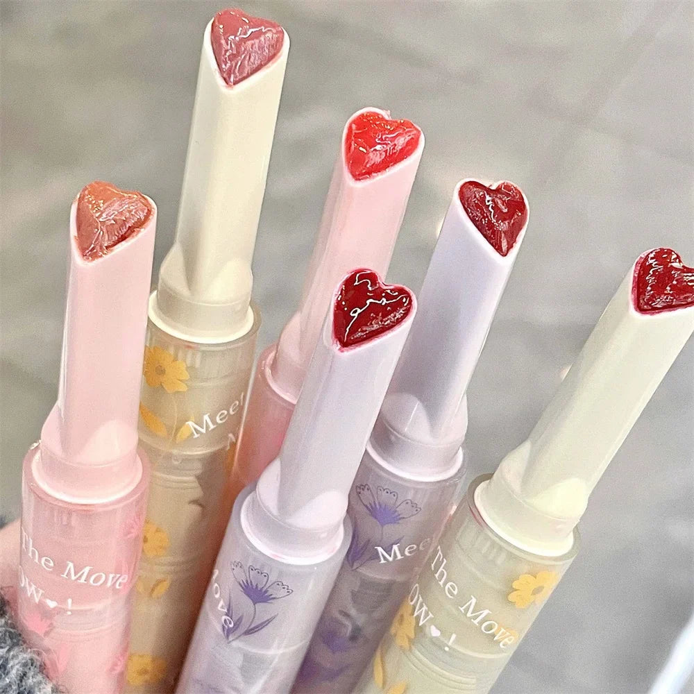 qgtao  Florette Clear Lip Glaze Flower Love Jelly Mirror Lipstick Waterproof Non-stick Cup Lipstick Transparent Korea Makeup