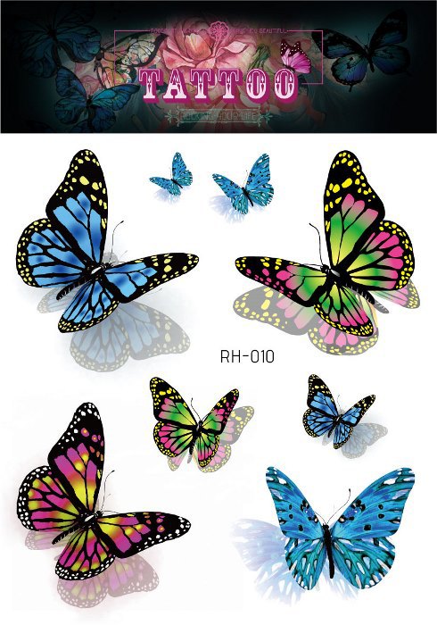 Fairy Butterfly Wings Shiny Tattoo Sticker Waterproof Eyes Face Hand Body Art Fake Tattoos Women Makeup Dance Music Festival