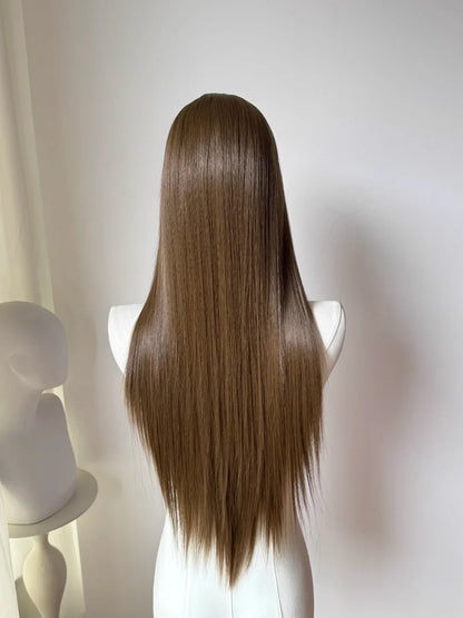 OKLULU  -  Brown Wig 13*4 Lace Front Wig for Women Long Straight Hair High Quality Heat Resistant Synthetic Wigs for Daily Use Cosplay