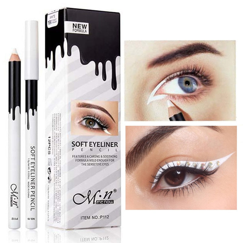 1Pc White Eyeliner Pencil Quick Dry Long-Lasting Smooth Waterproof Brightening White Eyeliner Pen Women Eye Makeup Cosmetic