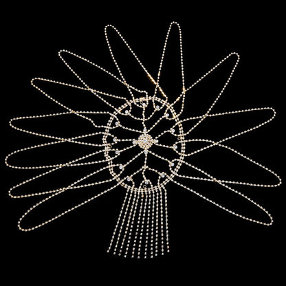 Stonefans Flash Long Tassel Hair Chain Rhinestone Head Chain for Women Nightclub Crystal Headband Hat Bridal Headpiece Jewelry