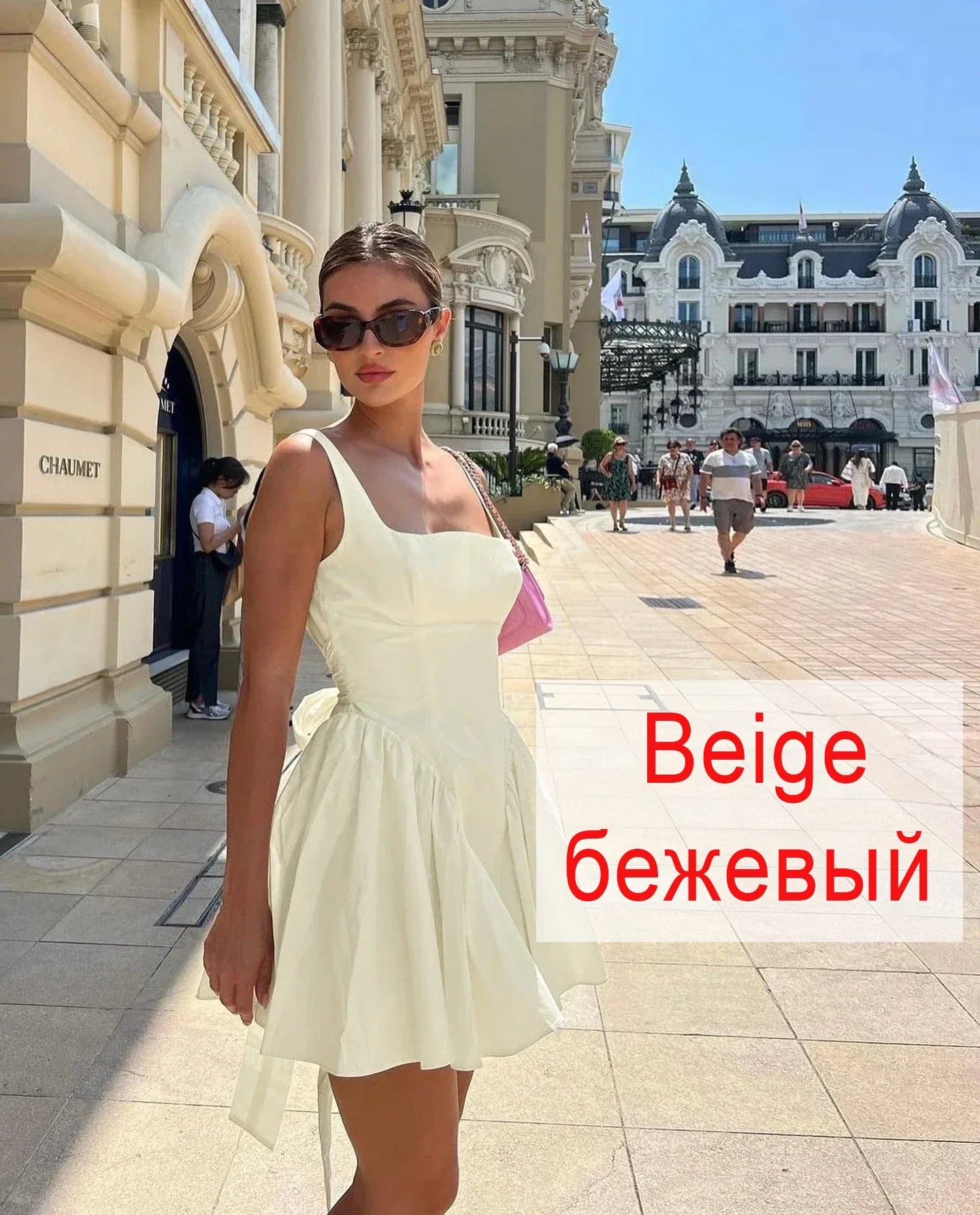 qgtao Summer Mini Backless A Line Dress Sexy White Big Bow Cotton Dress Casual Women Birthday Holiday Dress New Arrivals