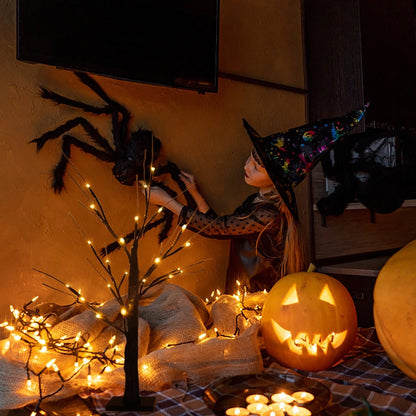 Halloween Decor LED Birch Tree Light Halloween Party Hanging Ornaments Tree Decorations for Home Table Kids Gift Christmas Lamp