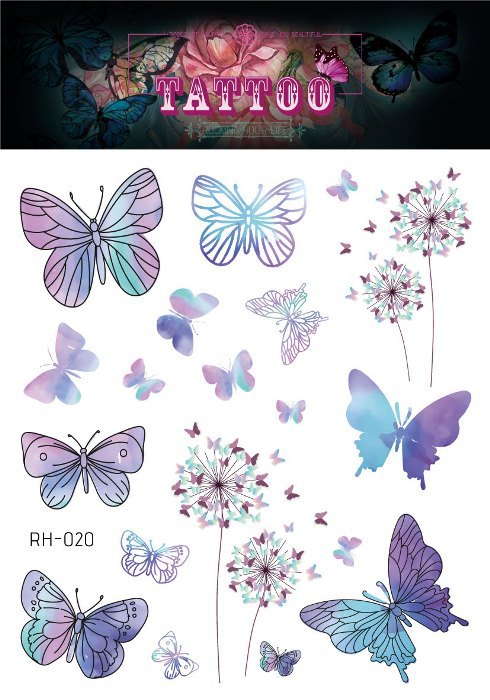 Fairy Butterfly Wings Shiny Tattoo Sticker Waterproof Eyes Face Hand Body Art Fake Tattoos Women Makeup Dance Music Festival