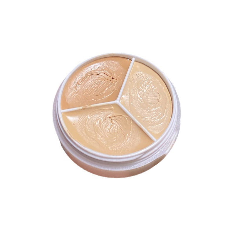 3 Color Concealer Foundation Cream Waterproof Long Lasting Deep Complexion Dark Circles Acne Marks Cover Spots Moisturize Makeup