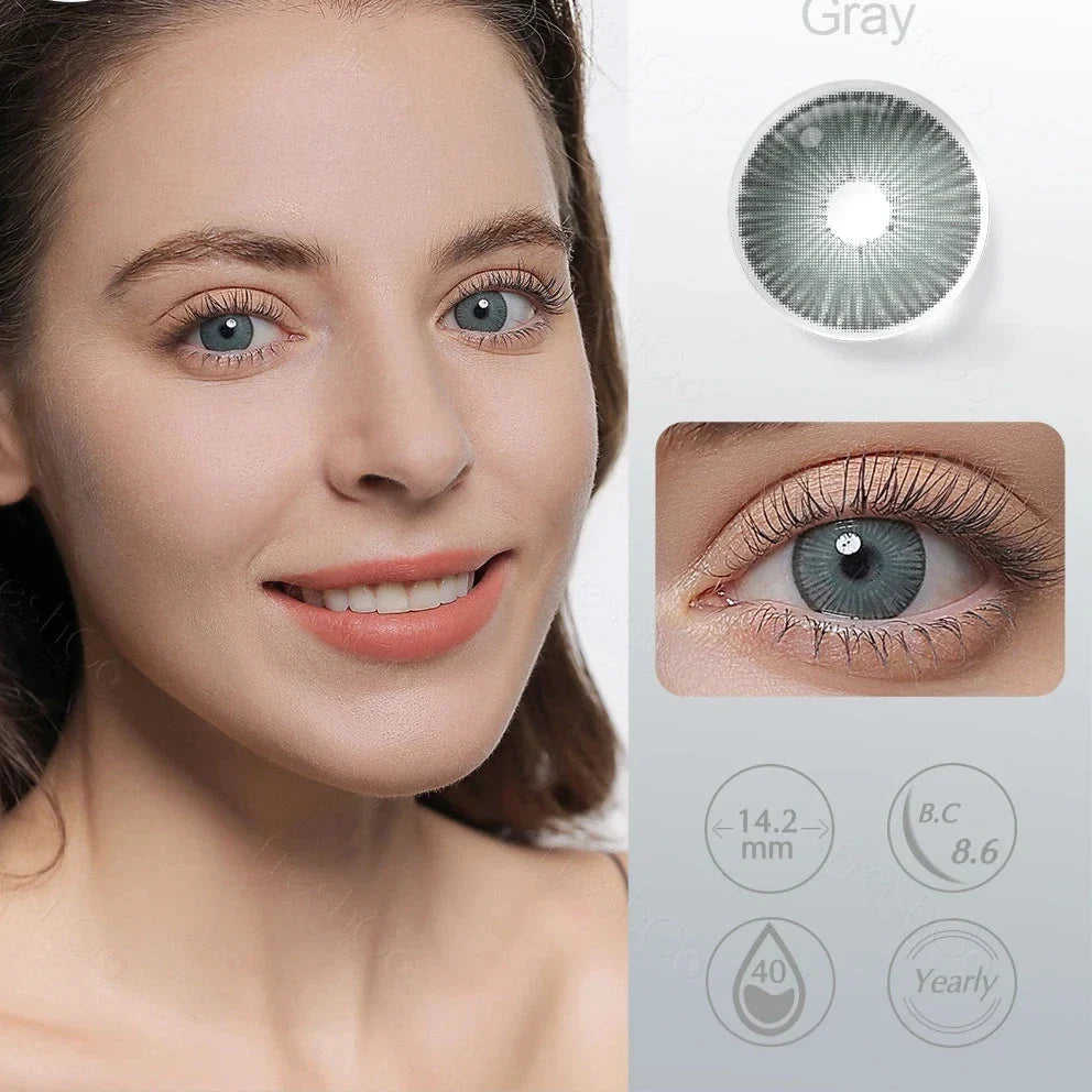 qgtao Colored Contact Lenses Natural Look Brown Eye Lenses Beauty pupils Blue contact Lenses Eye Cosmetic Color Lens