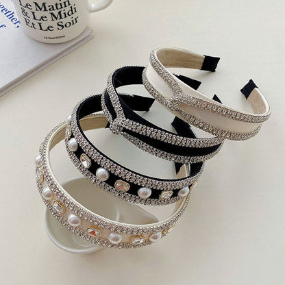 Luxury Rhinestone Chain Headband Fashion Hair Accessories Women's Shiny Trend Full Drill Hairband Hair Band Girl Headwear New