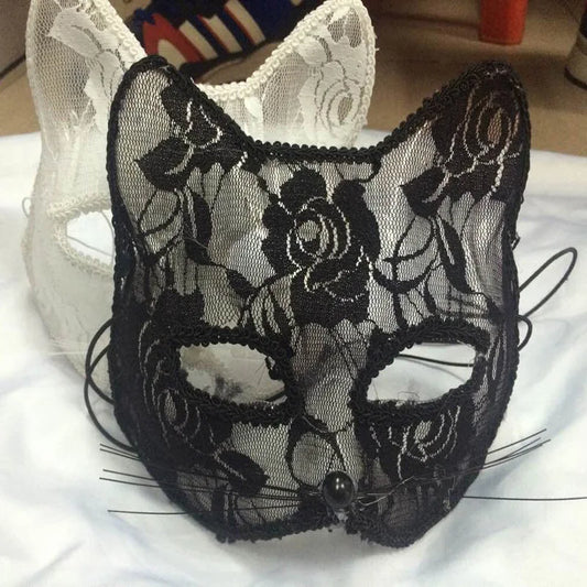 qgtao  -  Sexy Lace Mask Women Cat Cosplay Supplies Dance Party Performance Masquerade Fox Mask Couple Animal Face Decor Eyes Accessories