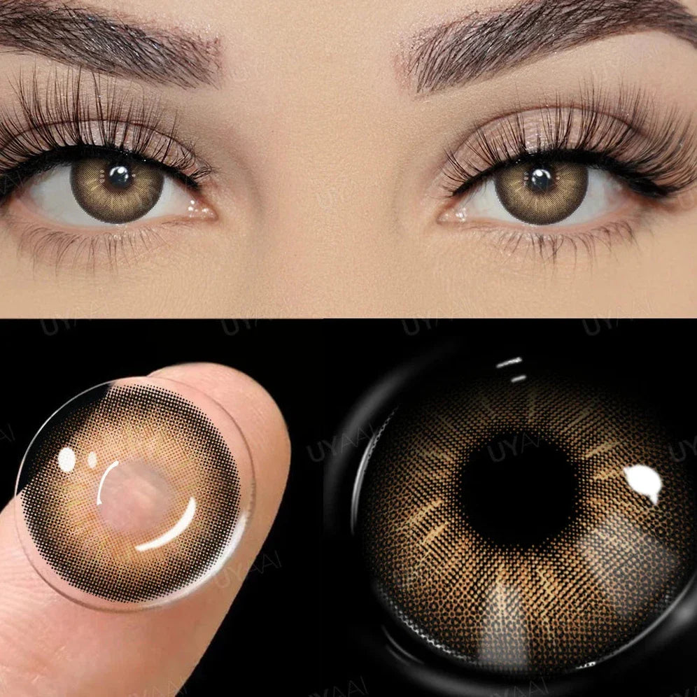 qgtao -0.75 to -6.00 Natural Graduation Colored Eyes Lenses with Degree Colored Contact Lenses with Diopters Gray Colored Pupils