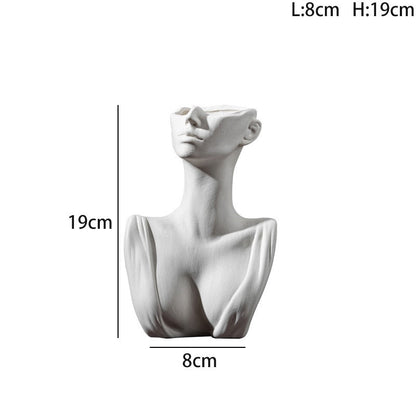 Nordic Style Ceramic Vase Woman Body Model Modern Body Art Vase Home Decoration Creative Flower Pot Living Room Decoration