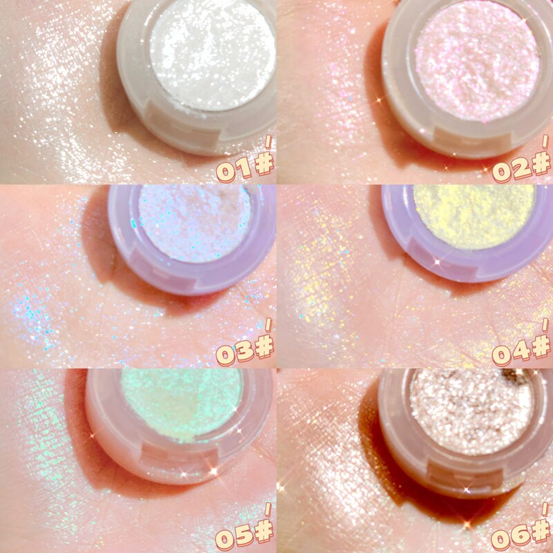 Bulb's Plans Monochrome Eyeshadow Pearlescent Glitter Soft Neutral Makeup Shimmery Eye Shadow Long-Wearing Shiny Beauty Cosmetic