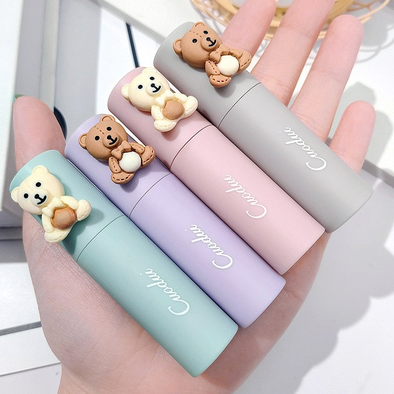 Velvet Matte Lipstick Blush Waterproof Long Lasting Cute Bear Lipgloss Non-Stick Cup Makeup Lip Tint Mud Cosmetic Makeup