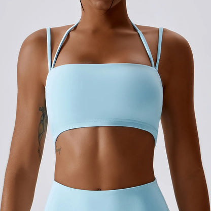 qgtao Women's Sports Underwear Gym High Strength Fitness Vest Shockproof Tight Quick-Drying Yoga Bra Outdoor Running Back Yoga Top