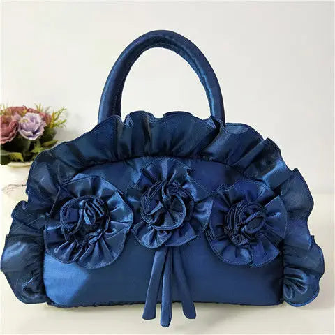 qgtao Gothic Purple Y2k Hand Bag Women New Dark Lolita Soft Chic Handle Purse Female Vintage Flower Cute Mini Bag Bolso Mujer