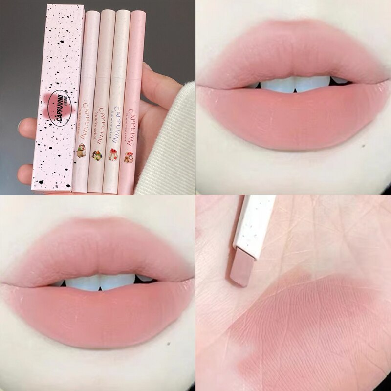 Velvety Smooth 5 Colors Matte Lip Liner Long Lasting Pigments Waterproof Nude Beige Lipstick Pencil Soft Creamy Makeup Tool New