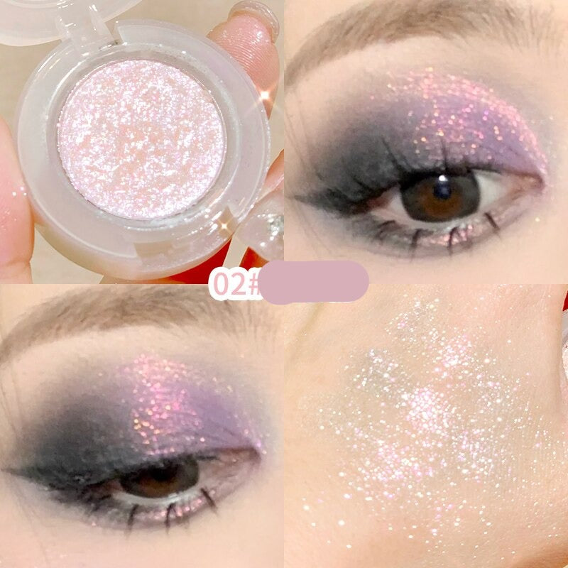 Bulb's Plans Monochrome Eyeshadow Pearlescent Glitter Soft Neutral Makeup Shimmery Eye Shadow Long-Wearing Shiny Beauty Cosmetic