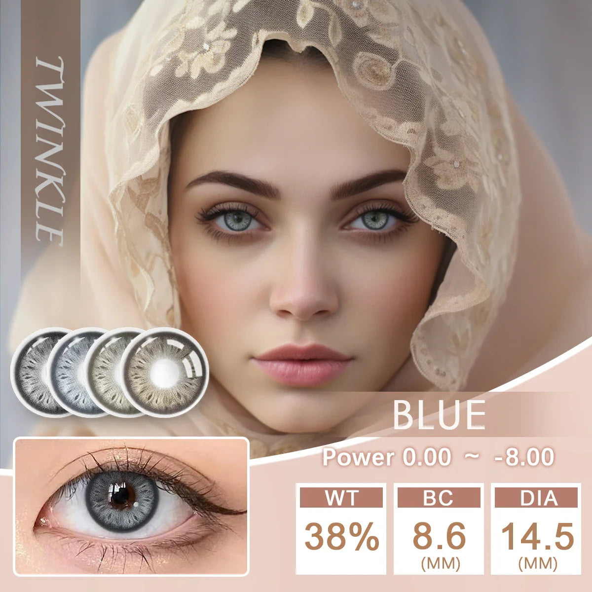 qgtao Hot Sale Natural Colored Contact Lenses Half Year Color Contact Lenses Multicolored Colored Contact Lens Blue Eye Lens