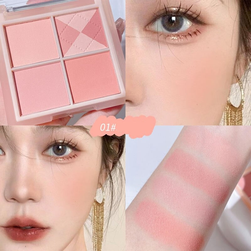 New Apricot Matte Blusher Powder Longwear Taro Purple Rouge Natural Cheek Blush Makeup Soft Highlight Waterproof Contour Palette