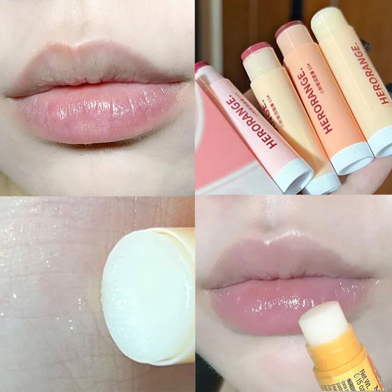 qgtao Colored Moisturizing Lip Balm Set Makeup Jelly Nude Rose Black Tea Lipstick Almond Coffee Lip Tint Primer Colorless Lips Care