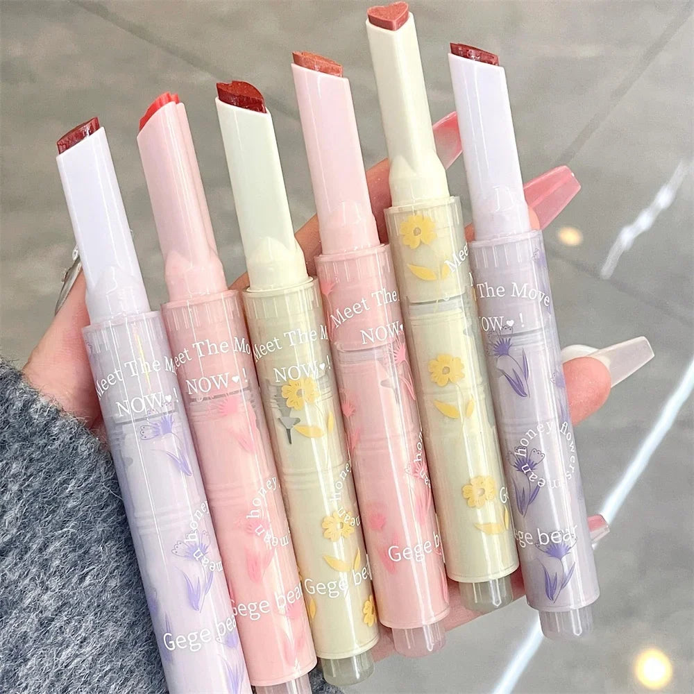 qgtao  Florette Clear Lip Glaze Flower Love Jelly Mirror Lipstick Waterproof Non-stick Cup Lipstick Transparent Korea Makeup