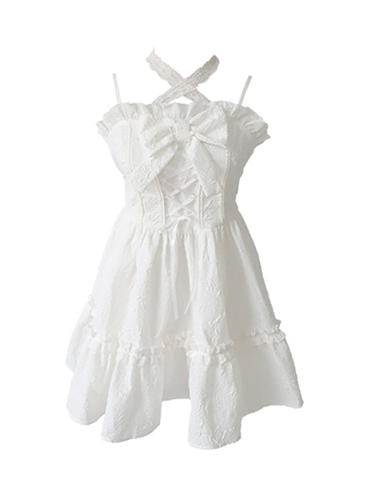 Summer White Lolita Mini Dress