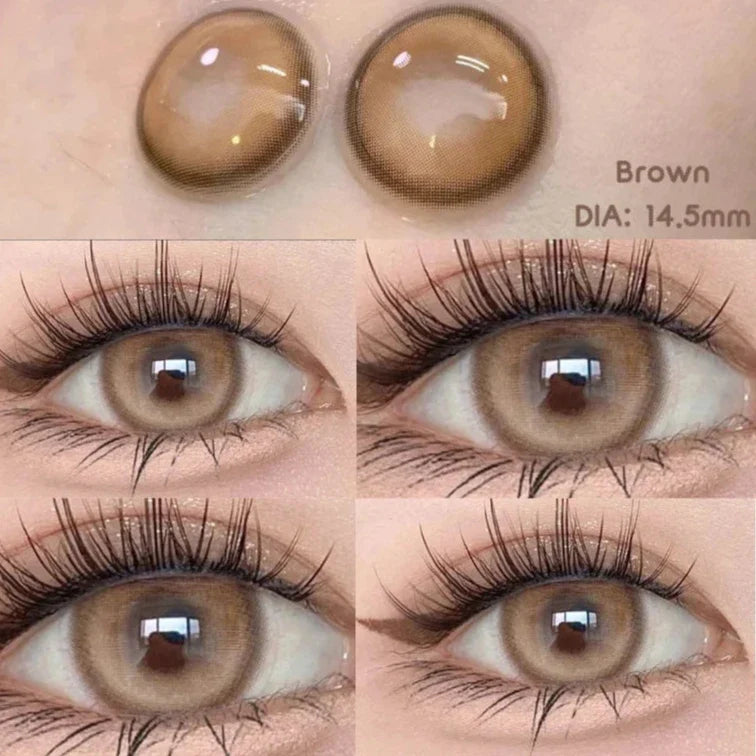 qgtao  1Pair Natural Colored Contact Lenses for Eyes with Degree Brown Lenses Fog Pearl Lens Korean Lenses Lenses Eye Color