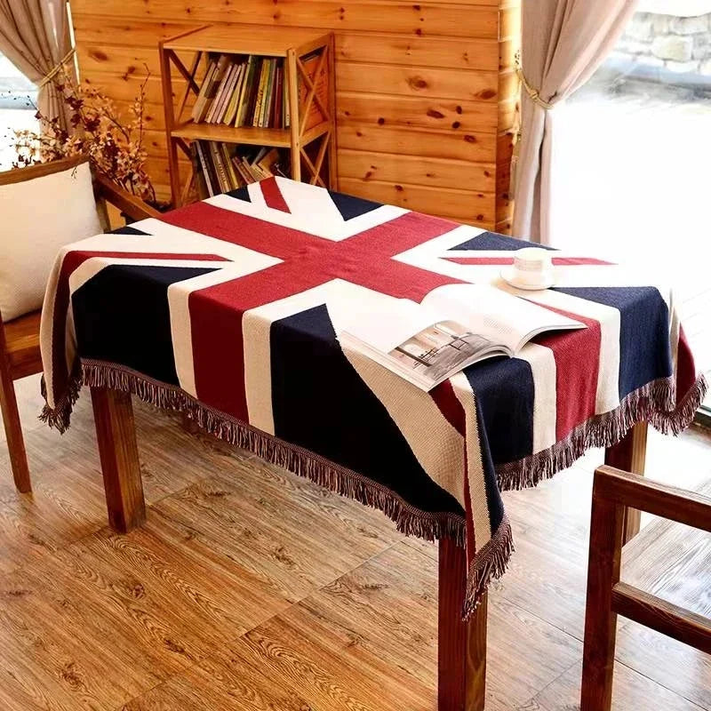 Yeknu UK USA Flag American Blanket Mat Cover Bedspread Star Sofa Cover Cotton Air Bedding Room Decor Tapestry Throw Rug United States