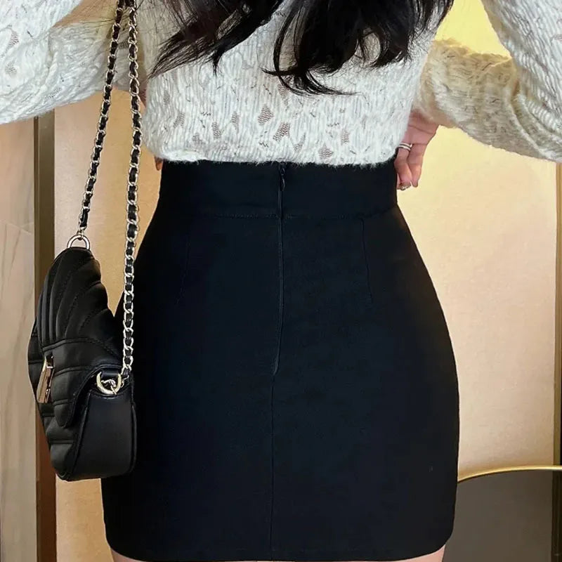 qgtao Sexy tight mini skirt female spring and summer 2024 high waist white hip skirt female Korean office short skirt with back zipper