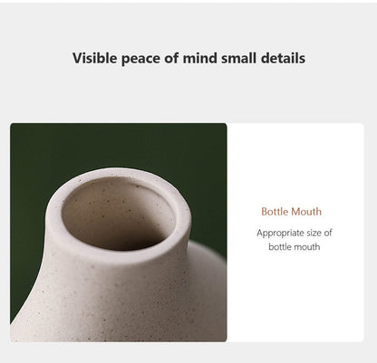 qgtao  Nordic Ceramic Vase  2Pcs/Set Snuggle White Matte Vase for Pampas Grass Living Room Office Desktop Porch Home Decoration