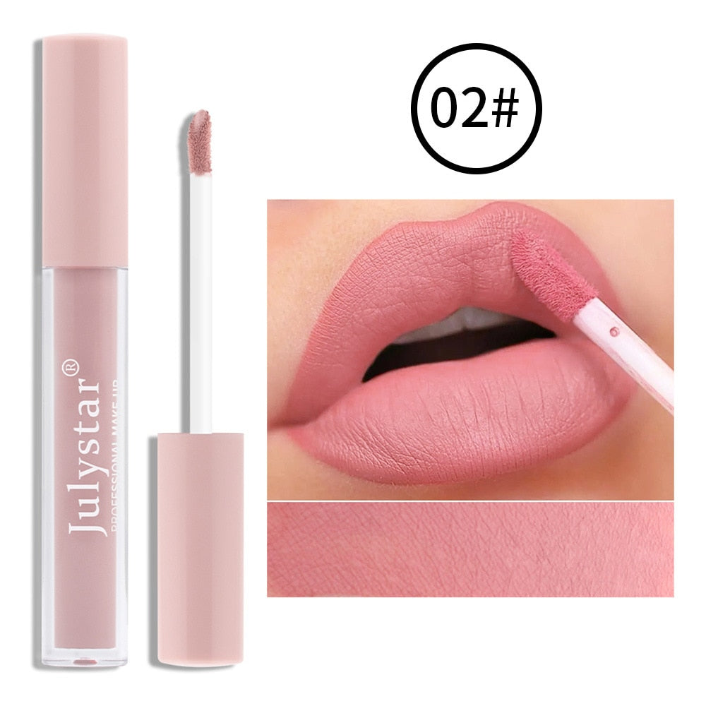 12 Colors Matte Velvet Lip Gloss Waterproof Long Lasting Liquid Lipstick Cosmetics Beauty Stay 24 Hours Makeup