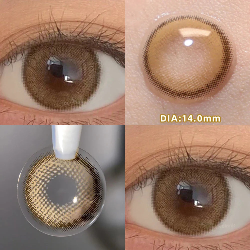 qgtao 2PCS/Pair Free Delivery Colored Contact Lenses Myopia Prescription Lens Natural Pupils Color Lenses Blue Brown Lens