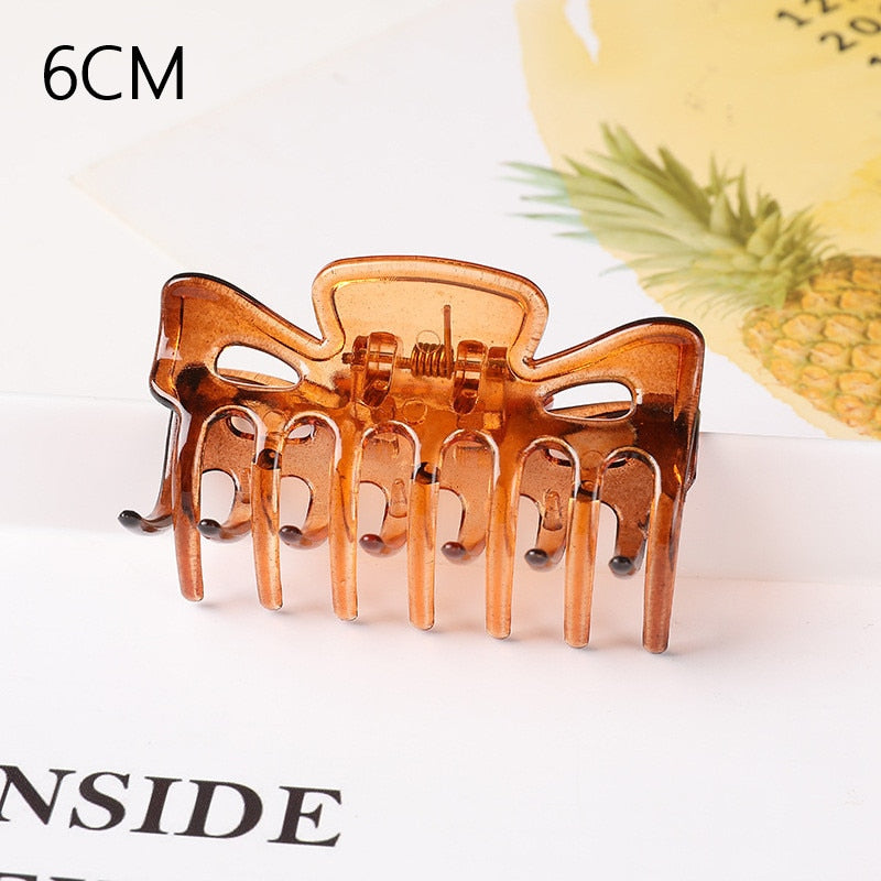 1PC Korean Solid Large Hair Claw Elegant Acrylic Hairpins Barrette Crab Hair Clips for Women Girls Headwear Hair Accessories