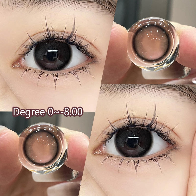 2Pcs Red Eye Lenses Colorcon Korean Lenses Colored Contact Lenses with Degree Myopia Lenses Color Cosmetic