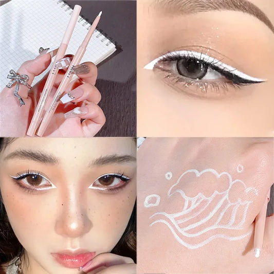 qgtao Smooth Matte Eyeliner Gel Pen Waterproof Lasting Not Blooming Red White Black Brightening Eyeliner Pencil Eyes Makeup Cosmetics