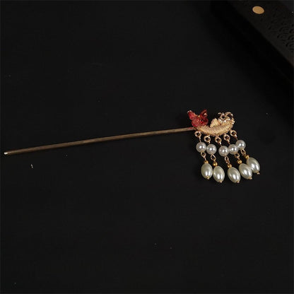 Alloy Round Hairpins Bun Cuff Vintage Leaf Hair Stick Set Bun Holder Women Hair Accessories Retro Hair Pins