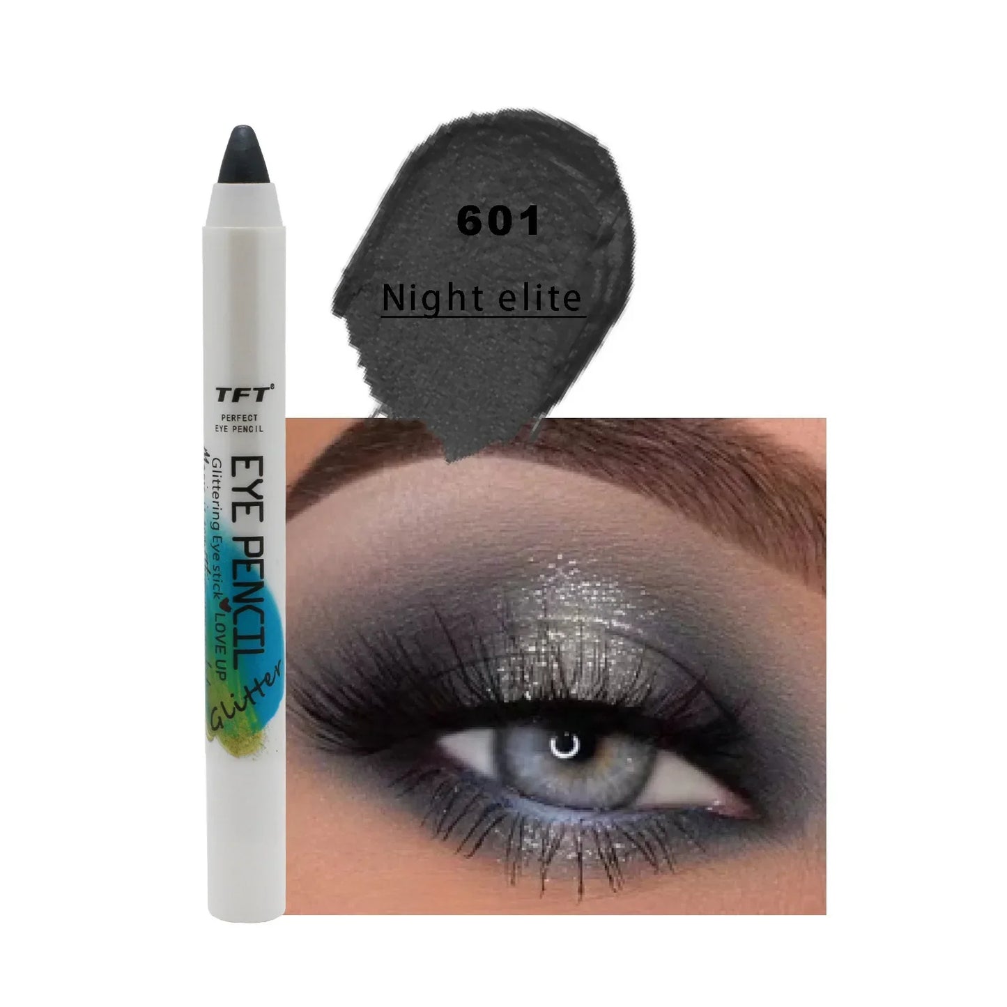 qgtao Pearlescent Eyeshadow Pencil Glitter Silkworm Liner Pen Highlighter Long Lasting Matte Eye Shadow Stick Eyes Makeup Cosmetics