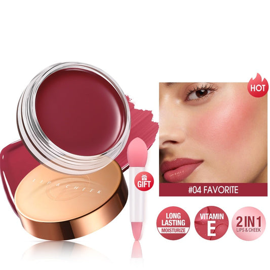 2 in 1 Lip Gloss 6 Colors Long Lasting Shine Waterproof Moisturizing Cosmetics For Lip & Cheek Makeup Lip Tint Lipstick